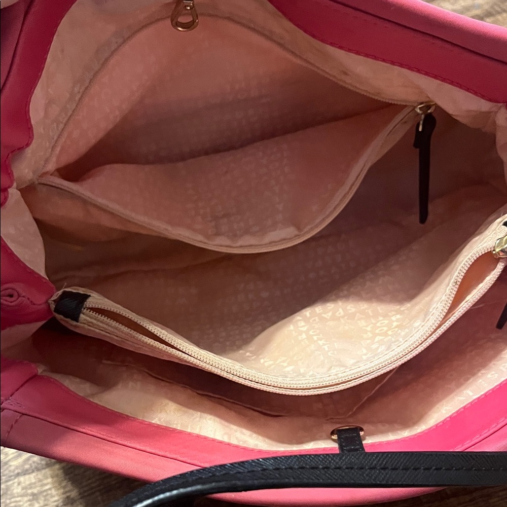 Kate Spade New York Pink Nylon Tote Shoulder Bag Black Handles – Read - Picture 8 of 15
